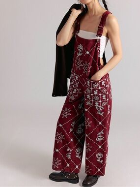 Free people Rising Sun Overalls